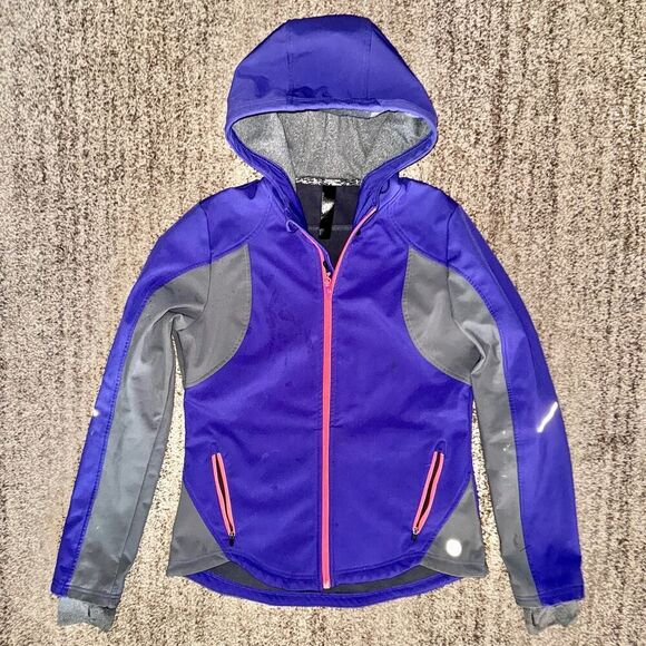 Mondetta Women's Softshell Purple Gray Fleece Full Zip Hooded Jacket Medium - Picture 1 of 13